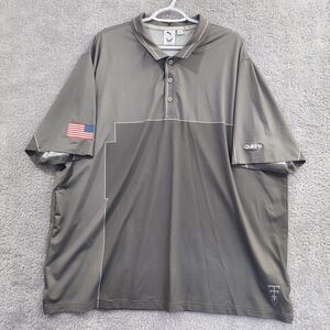 Volition Polo Shirt Mens XXL Gray America Golf Quick Trip Logo UPF 50 Casual